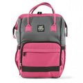 Diaper bag made of polyester blend - pink and gray