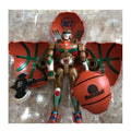 Basketball superhero, transforming robot