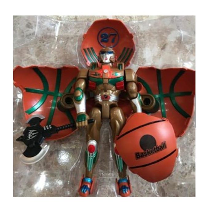Basketball superhero, transforming robot