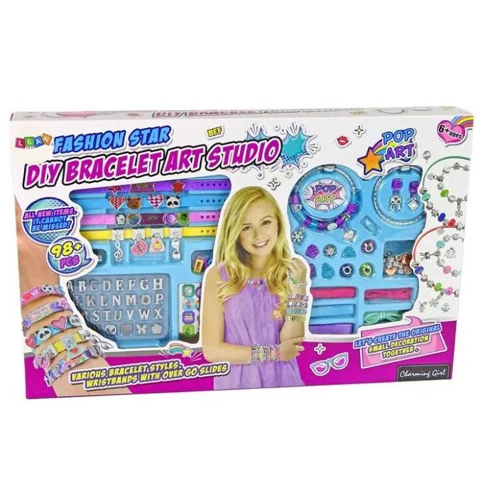 98-piece bracelet making kit for girls - multi-colored