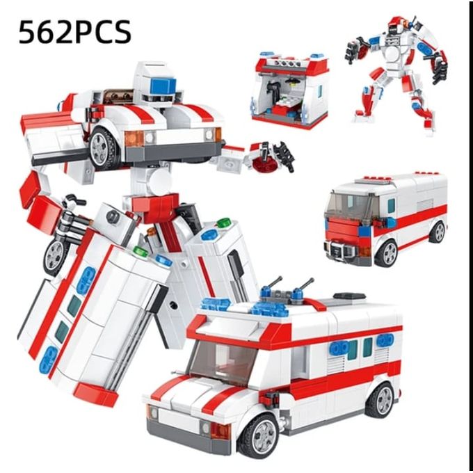 Panlos 659013 باني 2 في 1 روبوت إسعاف 5 نماذج 562 قطعة
