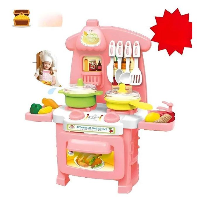 Play Kitchen - Unleash your creativity with the complete Pink Dream Kitchen set, which includes a gas stove.