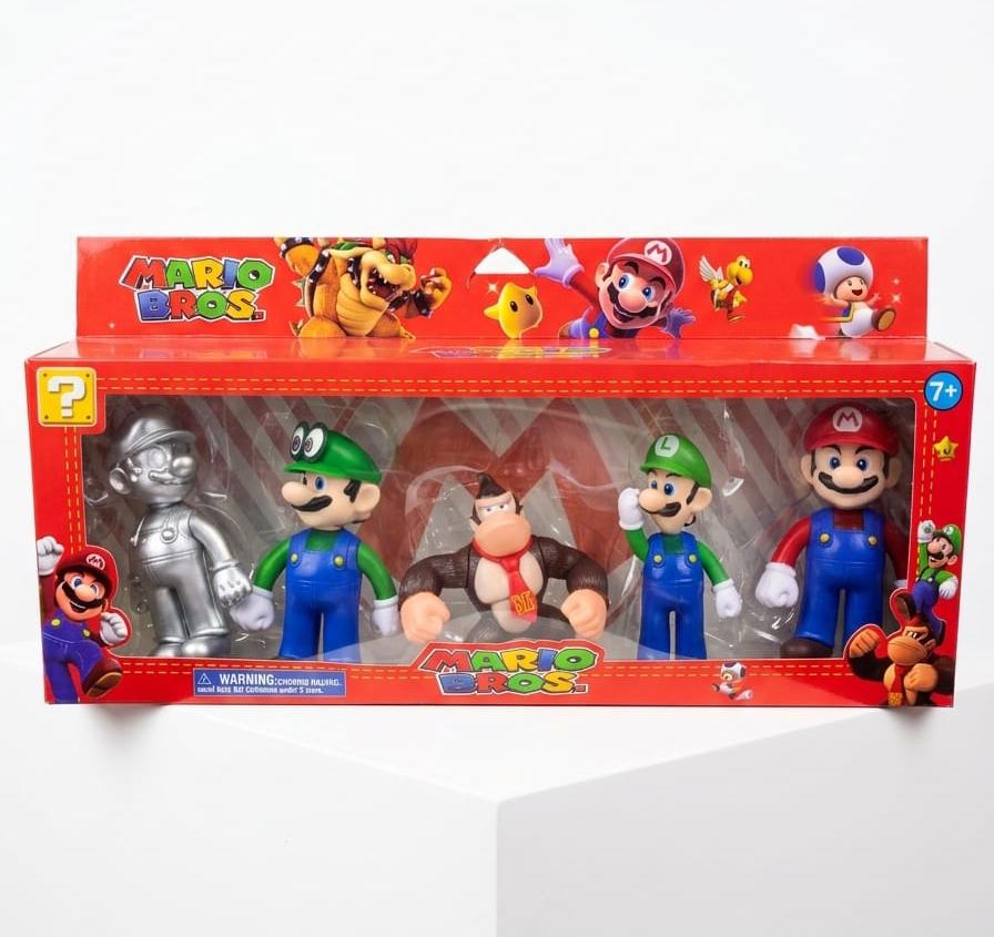 5 Pieces Large Size Super Mario Bros Action Figure Toy