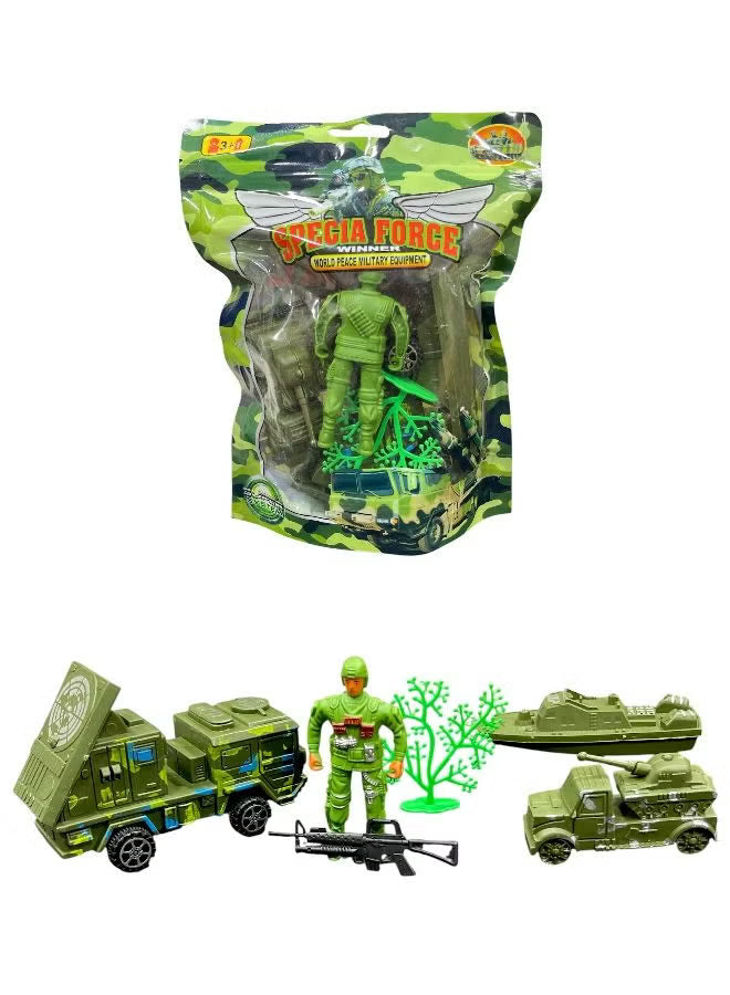 Special Forces Military Toy Set with Combat Vehicles and Soldier Figure