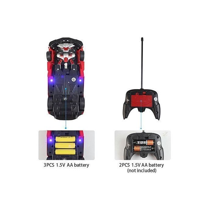 Transforming Remote Control Robot Car - Red/Black