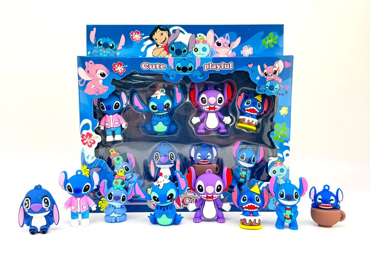 Set of silicone figures Lilo and Stitch 8 pcs