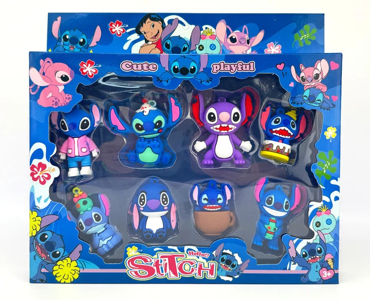 Set of silicone figures Lilo and Stitch 8 pcs