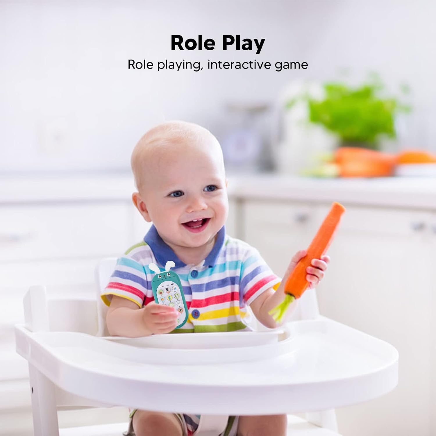 Electronic Baby Phone Toy, Mobile Phone Toy Communication Skills Early Education for Parent Child Play Green