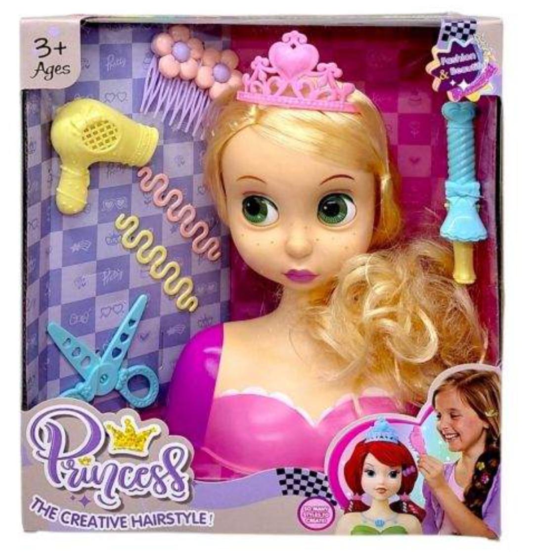 Doll head for makeup and hairstyles PRINCESS prices blonde hair