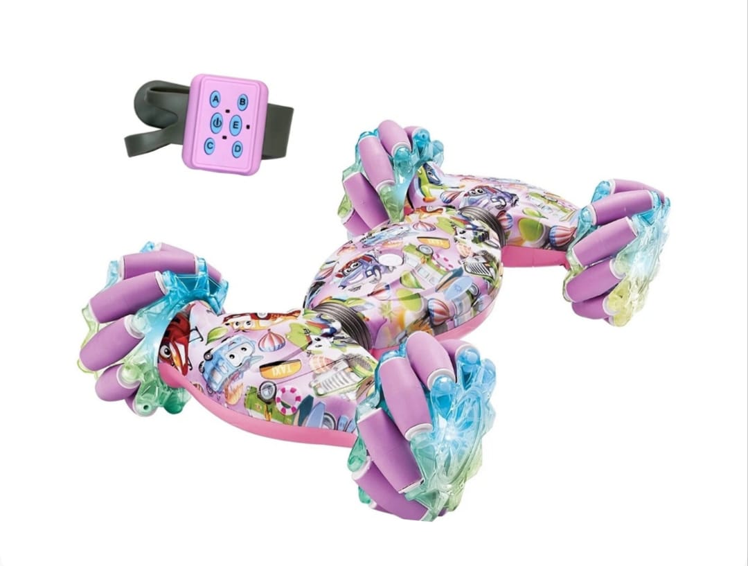 Remote control watch, 4WD racing car toy with four-way capability