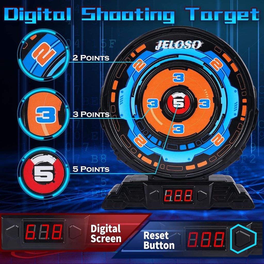 Guns for boys aged 6+, outdoor shooting targets for target practice, fun outdoor toys for children aged 8-12, with favorite Nerf Blueway characters
