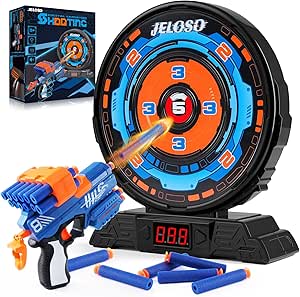 Guns for boys aged 6+, outdoor shooting targets for target practice, fun outdoor toys for children aged 8-12, with favorite Nerf Blueway characters