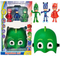 Super-Hero Cartoon Suit Toy Set, 3 Action Figures with Mask, PJ-Masks Theme (Green-Night Time Heroes)