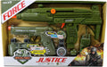Gun and pistol with accessories, green, suitable design for boys