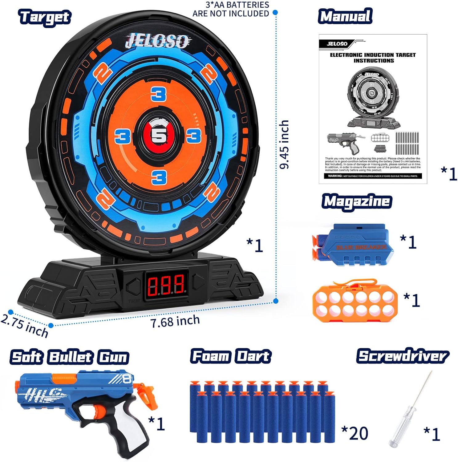 Guns for boys aged 6+, outdoor shooting targets for target practice, fun outdoor toys for children aged 8-12, with favorite Nerf Blueway characters