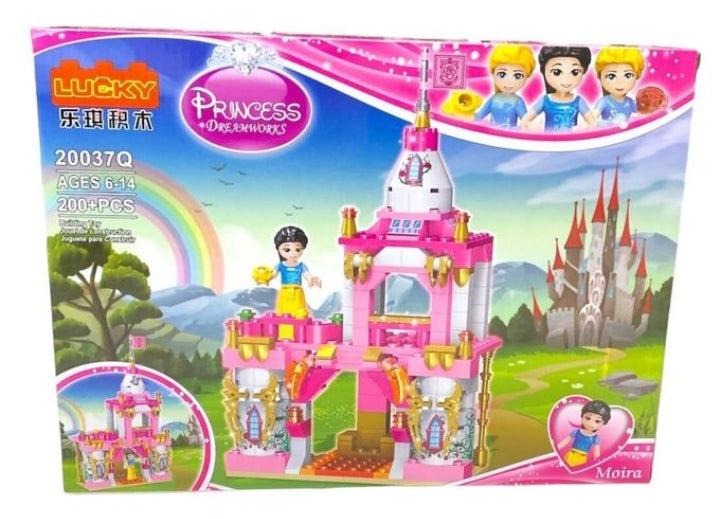 Loki W71-359 Building Blocks Set for Kids, 200 Pieces - Pink