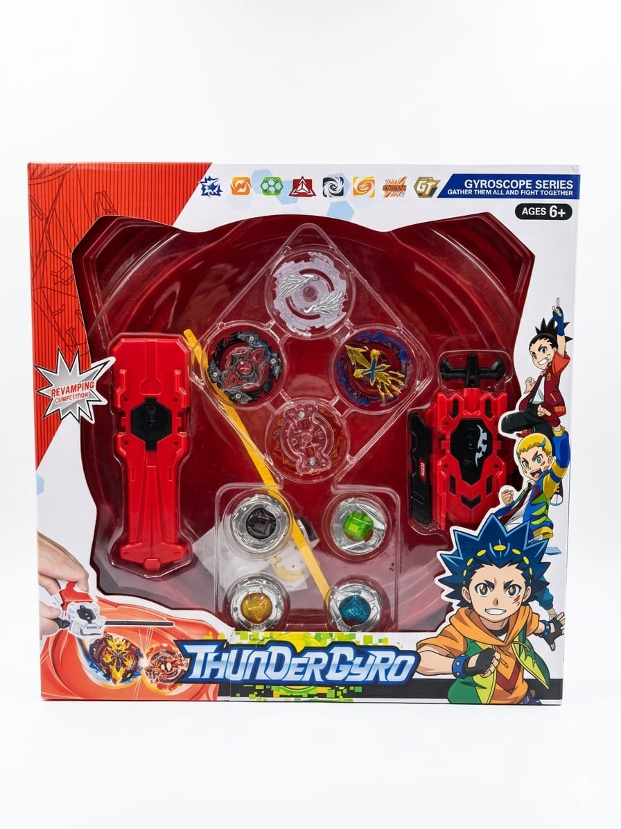 SET TRACK + 2 THUNDER SPINNING TOPS PANRITOS SPIN