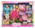DEFA pregnant doll, KEN, stroller with baby