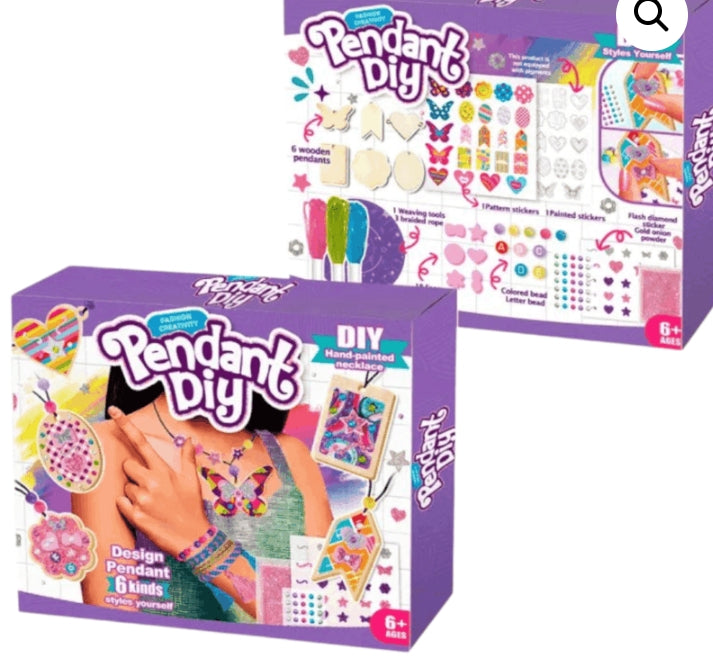 Kit for Making Necklaces and Bracelets with Wood, Stickers and Beads
