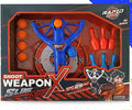 Soft Ball Launcher Toy, 5 Projectiles, Target and Target Cans, 15 Meter Range for Children (Blue)