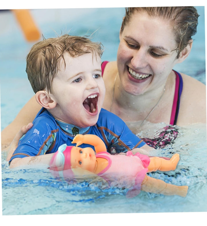 Swimming Baby Doll with Movable Joint Battery Powered Breaststroke Swimming Doll with Detachable Suit Cute Realistic Waterproof Baby Doll for Pool Bathtub, No Battery