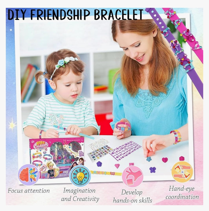 Bracelet Making Kit, Brazilian Beads Kit for Bracelets, Trendy Fun Easy to Use Simple Hobbies for Girls 10 Years Old