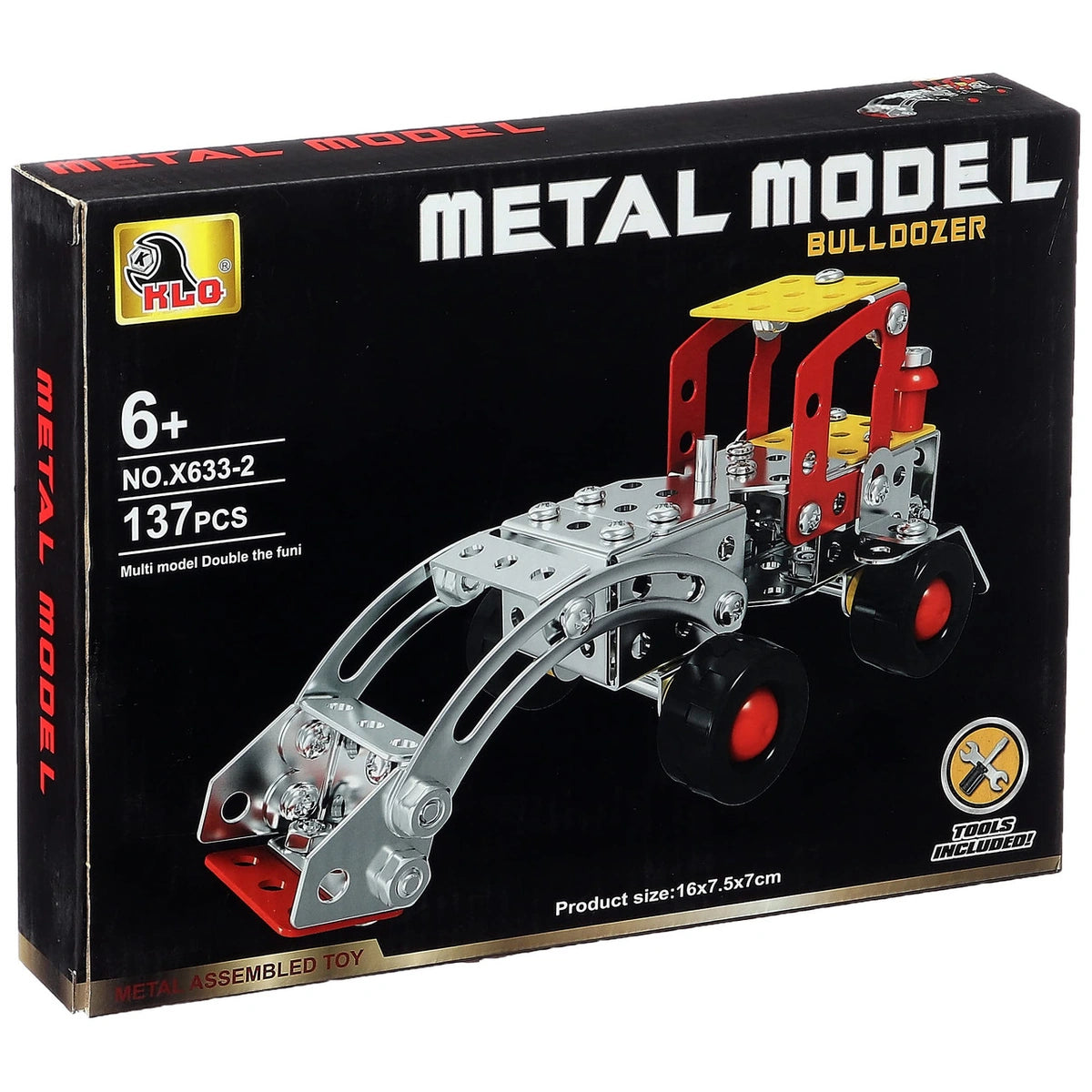 Metal Bulldozer Puzzle Toy - 137 Pieces - X633-2