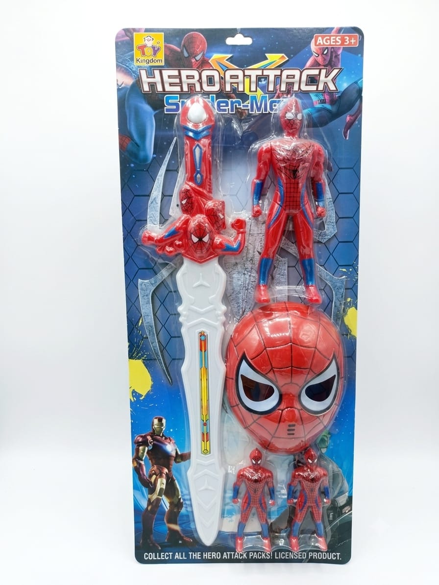 Spider-Man set (sword, mask and 3 action figures)