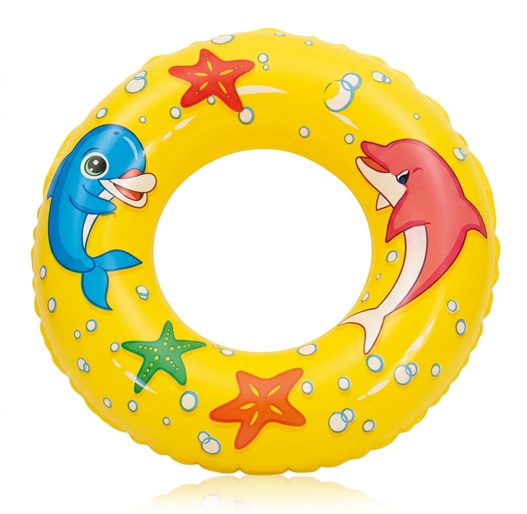 90cm Round Plastic Baby Swimming Float - Yellow