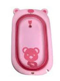 Foldable Baby Bathtub with Bear Design – Pink